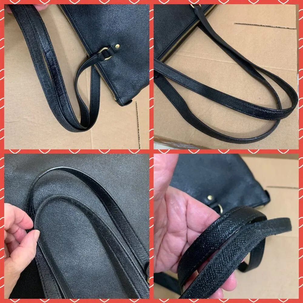 COACH Large Black Crossgrain Leather GALLERY Tote Shoulder Tote F79608
